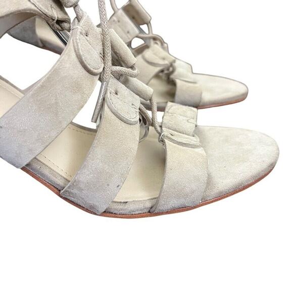 Marc Fisher Paradox Leather Suede Gladiator High Heels Sandals Shoes Gray 7.5 W - Picture 13 of 16